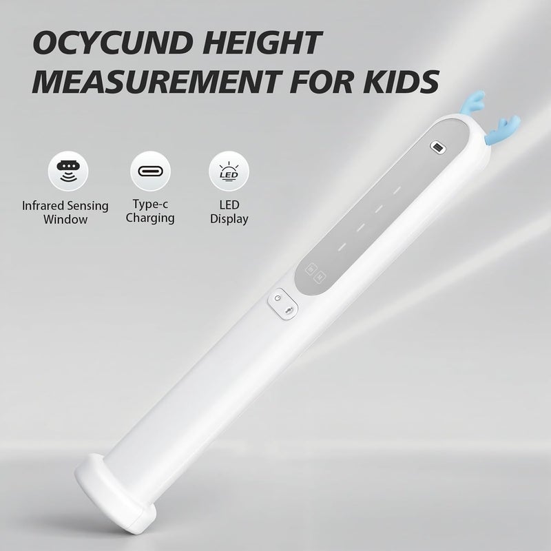 Ocycund أداة قياس الطول للأطفال، قياس الطول بالأشعة تحت الحمراء المحمولة للجدران، جهاز ستاديومتر رقمي محمول للشحن من نوع C للبالغين (نطاق 94.5 بوصة / 240 سم) - Image 5